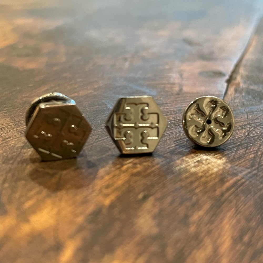 Tory Burch hexagon logo earrings